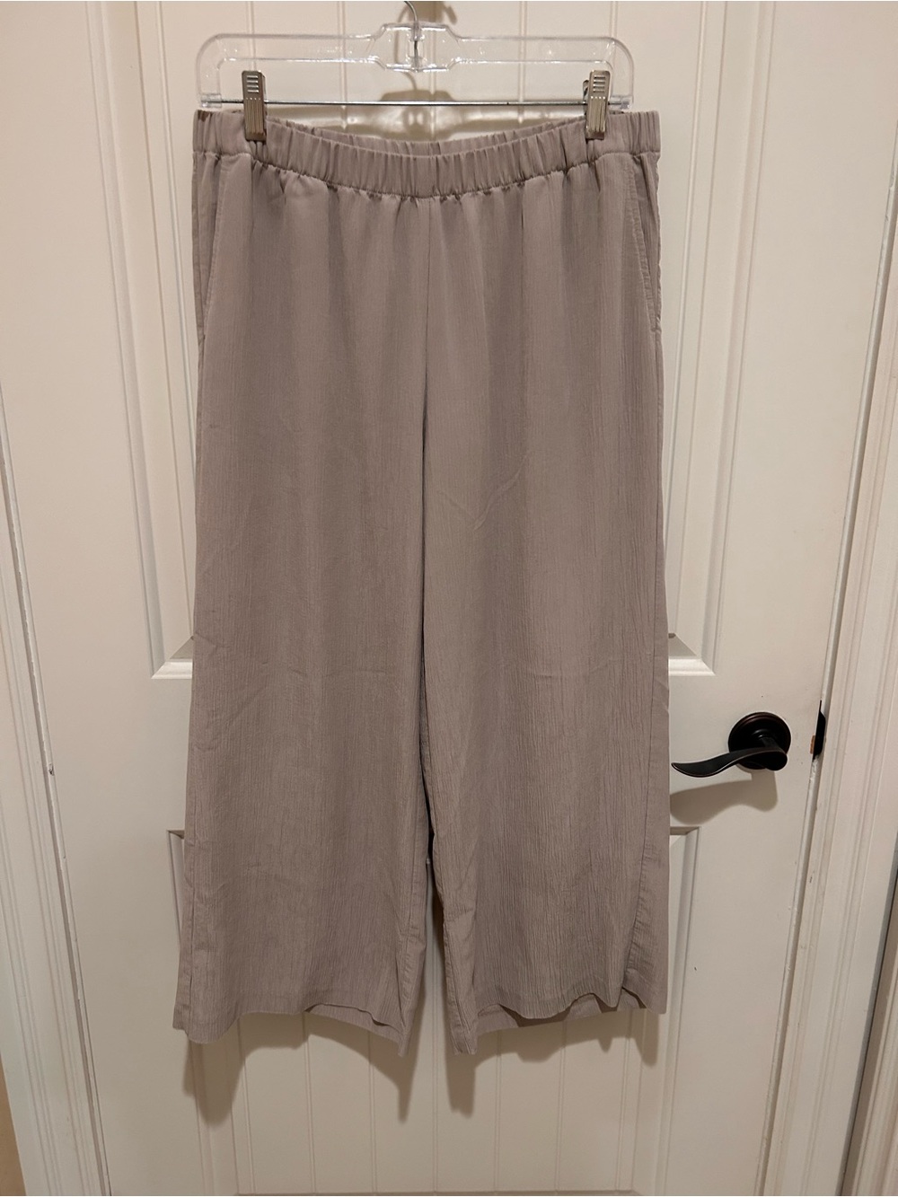 J. Jill Sand-washed Wide Leg Pull-On Pants in Taupe